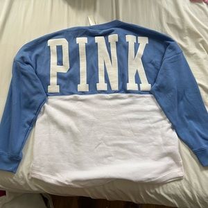 NWT PINK Blue Notched Pullover